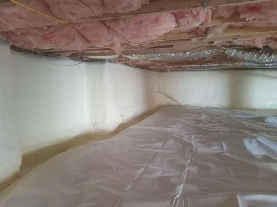 Crawl space encapsulation with closed-cell spray foam for Roof Waterproofing in Millville